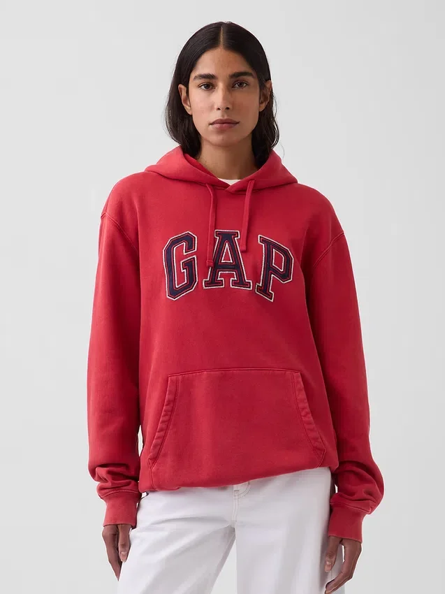 Yetişkin Vintagesoft Geniş Kesim Logolu Kapüşonlu Sweatshirt