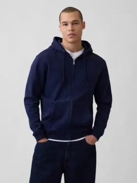 Yetişkin Vintagesoft Rahat Fermuarlı Kapüşonlu Sweatshirt