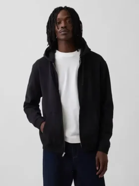 Yetişkin Vintagesoft Rahat Fermuarlı Kapüşonlu Sweatshirt