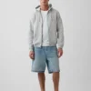 Yetişkin Vintagesoft Rahat Fermuarlı Kapüşonlu Sweatshirt