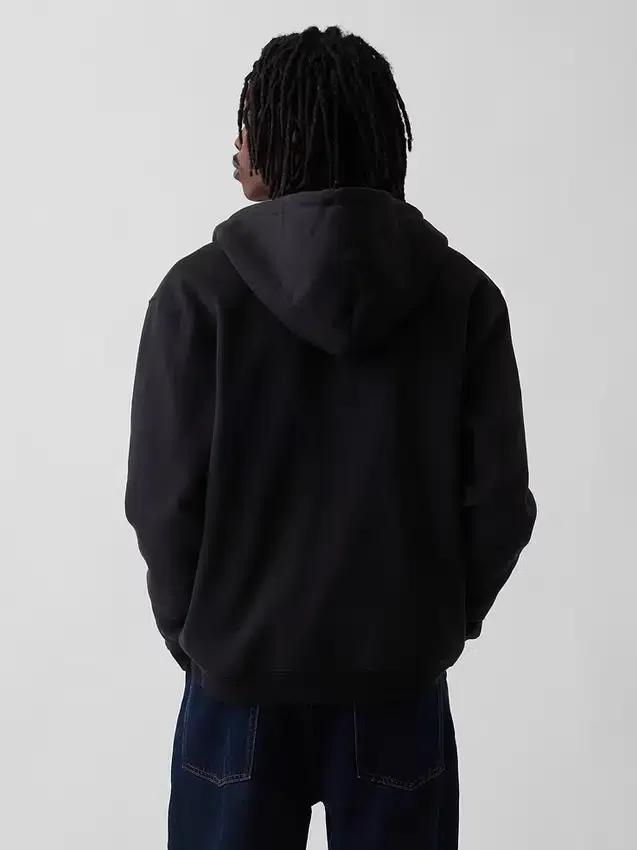 Yetişkin Vintagesoft Rahat Fermuarlı Kapüşonlu Sweatshirt