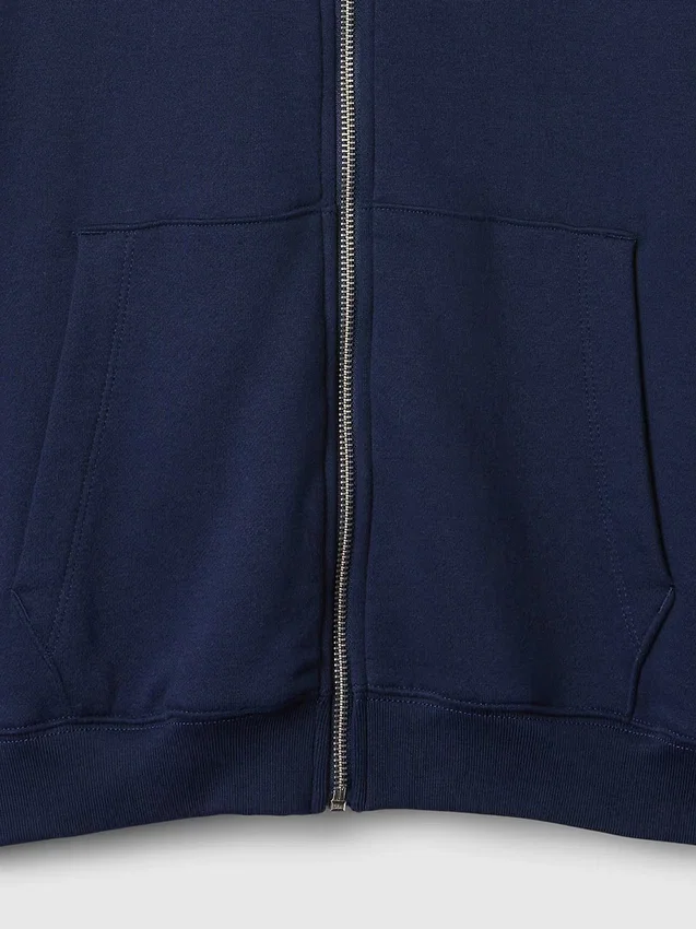 Yetişkin Vintagesoft Rahat Fermuarlı Kapüşonlu Sweatshirt