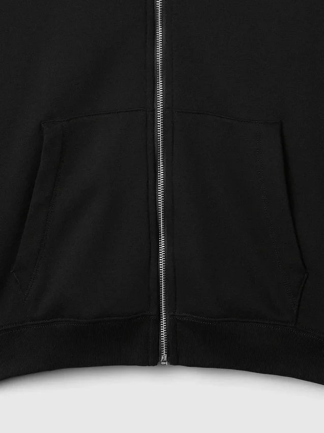 Yetişkin Vintagesoft Rahat Fermuarlı Kapüşonlu Sweatshirt