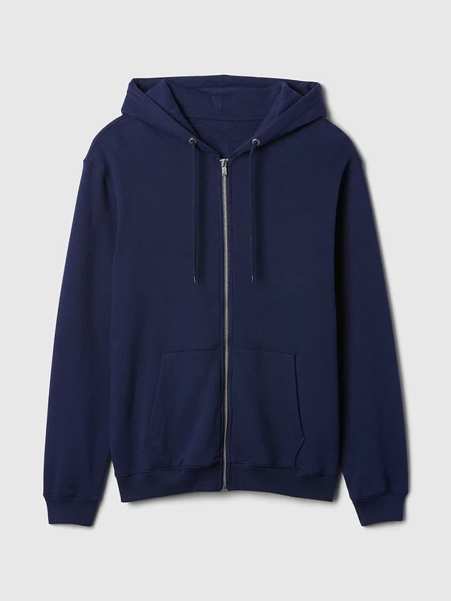 Yetişkin Vintagesoft Rahat Fermuarlı Kapüşonlu Sweatshirt