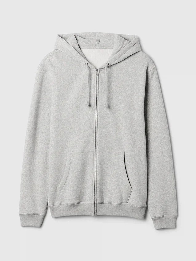 Yetişkin Vintagesoft Rahat Fermuarlı Kapüşonlu Sweatshirt