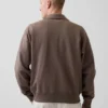 Yetişkinler İçin Ağır Dokuma Oversized Çeyrek Fermuarlı Kazak