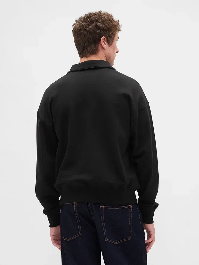Yetişkinler İçin Ağır Dokuma Oversized Çeyrek Fermuarlı Kazak