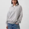 Yetişkinler İçin Ağır Dokuma Oversized Çeyrek Fermuarlı Kazak