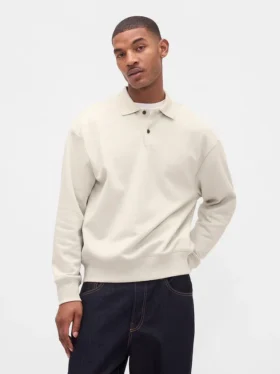 Yetişkinler İçin Ağır Dokuma Oversized Polo Tişört