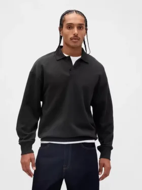 Yetişkinler İçin Ağır Dokuma Oversized Polo Tişört