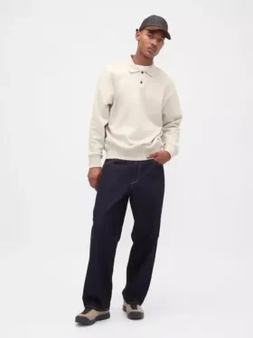 Yetişkinler İçin Ağır Dokuma Oversized Polo Tişört