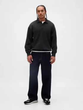 Yetişkinler İçin Ağır Dokuma Oversized Polo Tişört