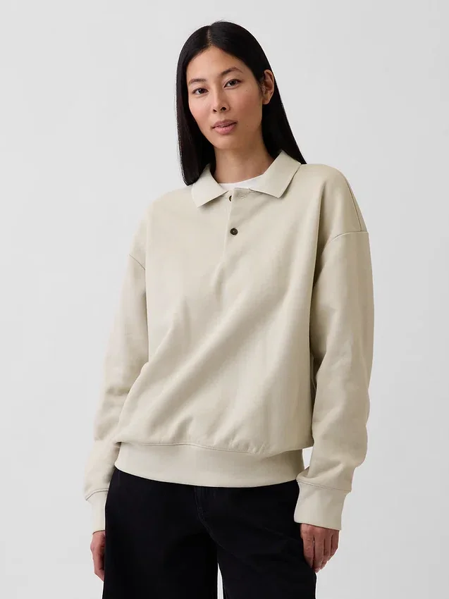 Yetişkinler İçin Ağır Dokuma Oversized Polo Tişört
