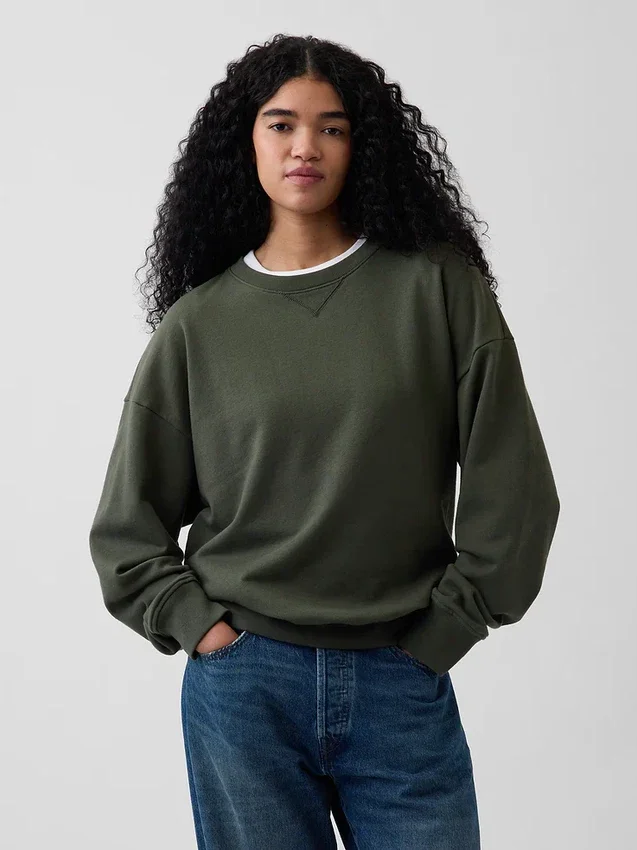 Yetişkinler İçin Ağır Fransız Terli Oversized Sweatshirt