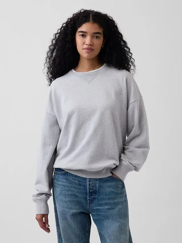 Yetişkinler İçin Ağır Fransız Terli Oversized Sweatshirt