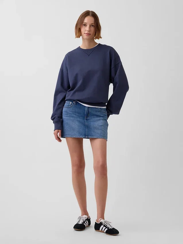 Yetişkinler İçin Ağır Fransız Terli Oversized Sweatshirt