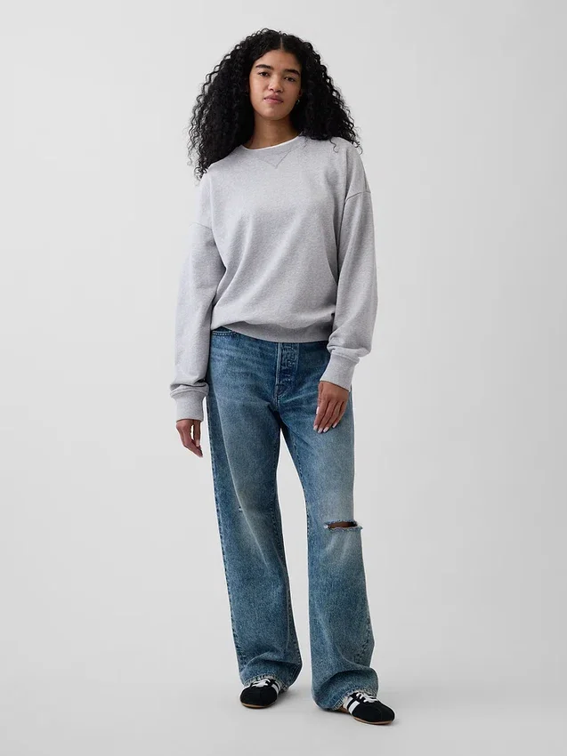 Yetişkinler İçin Ağır Fransız Terli Oversized Sweatshirt