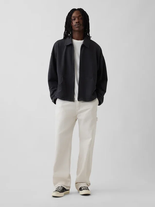 Yetişkinler İçin Ağır Kaliteli Oversized Fermuarlı Ceket