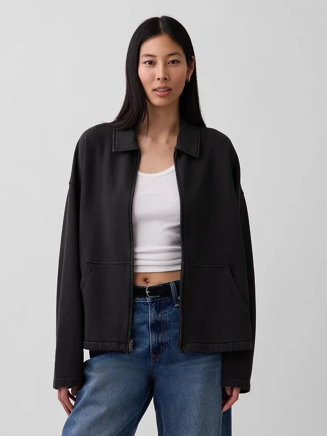 Yetişkinler İçin Ağır Kaliteli Oversized Fermuarlı Ceket