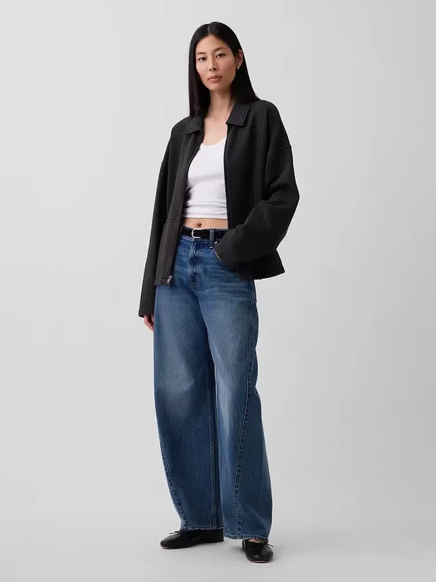 Yetişkinler İçin Ağır Kaliteli Oversized Fermuarlı Ceket