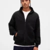 Yetişkinler İçin Ağır Kaliteli Oversized Fermuarlı Kapüşonlu Sweatshirt