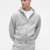 Yetişkinler İçin Ağır Kaliteli Oversized Fermuarlı Kapüşonlu Sweatshirt