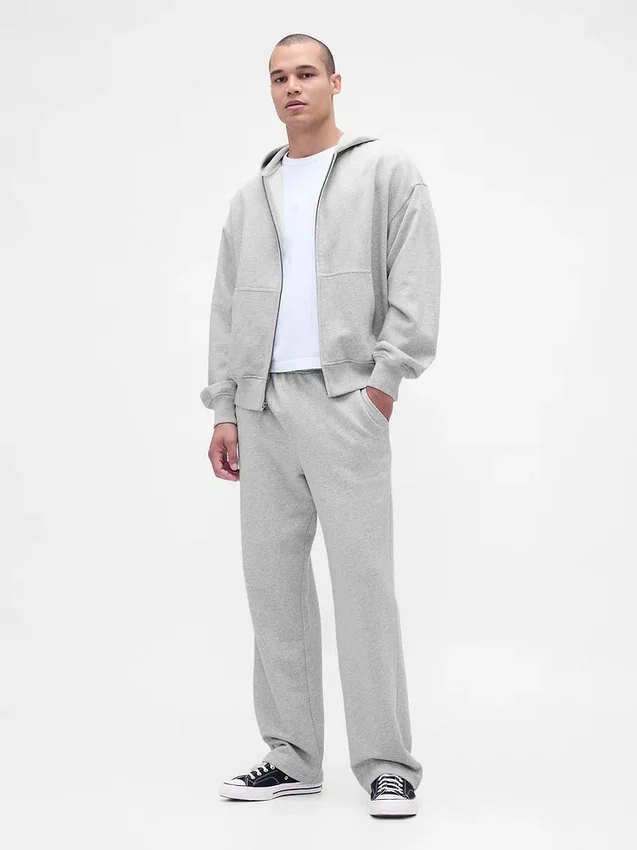 Yetişkinler İçin Ağır Kaliteli Oversized Fermuarlı Kapüşonlu Sweatshirt