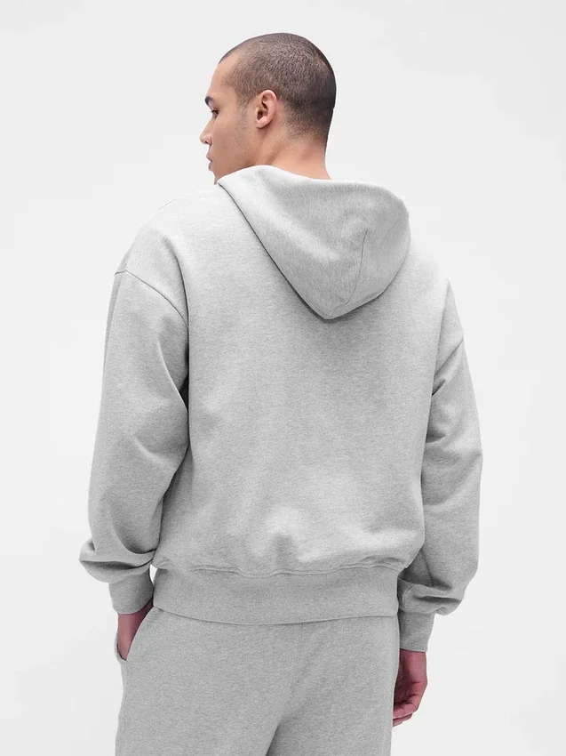 Yetişkinler İçin Ağır Kaliteli Oversized Fermuarlı Kapüşonlu Sweatshirt
