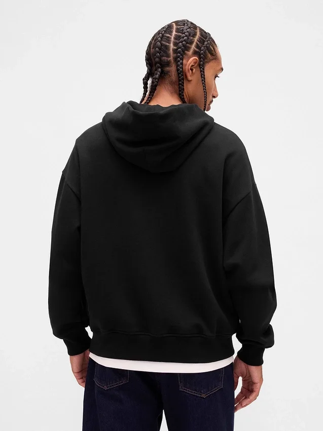 Yetişkinler İçin Ağır Kaliteli Oversized Fermuarlı Kapüşonlu Sweatshirt