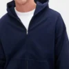 Yetişkinler İçin Ağır Kaliteli Oversized Fermuarlı Kapüşonlu Sweatshirt
