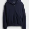 Yetişkinler İçin Ağır Kaliteli Oversized Fermuarlı Kapüşonlu Sweatshirt