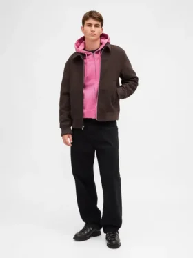 Yetişkinler İçin Ağır Kaliteli Oversized Kısa Fermuarlı Kapüşonlu Sweatshirt