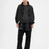 Yetişkinler İçin Ağır Kaliteli Oversized Kısa Fermuarlı Kapüşonlu Sweatshirt
