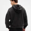 Yetişkinler İçin Ağır Kaliteli Oversized Kısa Fermuarlı Kapüşonlu Sweatshirt