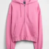 Yetişkinler İçin Ağır Kaliteli Oversized Kısa Fermuarlı Kapüşonlu Sweatshirt
