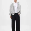 Yetişkinler İçin Ekstra Kalın Fransız Teri Fermuarlı Kapüşonlu Sweatshirt