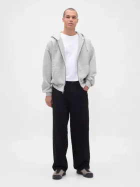 Yetişkinler İçin Ekstra Kalın Fransız Teri Fermuarlı Kapüşonlu Sweatshirt
