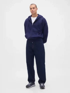 Yetişkinler İçin Ekstra Kalın Fransız Teri Fermuarlı Kapüşonlu Sweatshirt