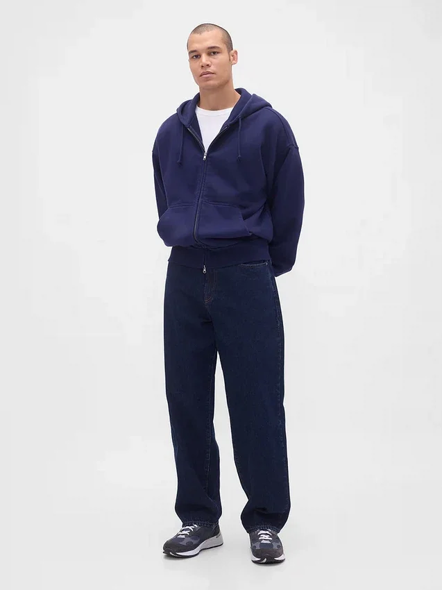 Yetişkinler İçin Ekstra Kalın Fransız Teri Fermuarlı Kapüşonlu Sweatshirt
