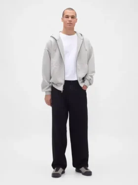 Yetişkinler İçin Ekstra Kalın Fransız Teri Fermuarlı Kapüşonlu Sweatshirt
