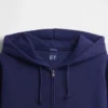 Yetişkinler İçin Ekstra Kalın Fransız Teri Fermuarlı Kapüşonlu Sweatshirt