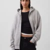 Yetişkinler İçin Ekstra Kalın Fransız Teri Fermuarlı Kapüşonlu Sweatshirt