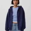 Yetişkinler İçin Ekstra Kalın Fransız Teri Fermuarlı Kapüşonlu Sweatshirt