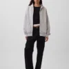 Yetişkinler İçin Ekstra Kalın Fransız Teri Fermuarlı Kapüşonlu Sweatshirt
