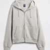 Yetişkinler İçin Ekstra Kalın Fransız Teri Fermuarlı Kapüşonlu Sweatshirt