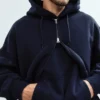 Yetişkinler İçin Ekstra Kalın Fransız Teri Fermuarlı Kapüşonlu Sweatshirt