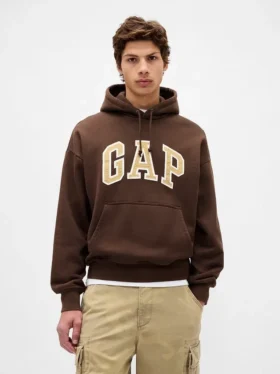 Yetişkinler İçin Ekstra Kalın Fransız Teri Oversize Logolu Kapüşonlu Sweatshirt