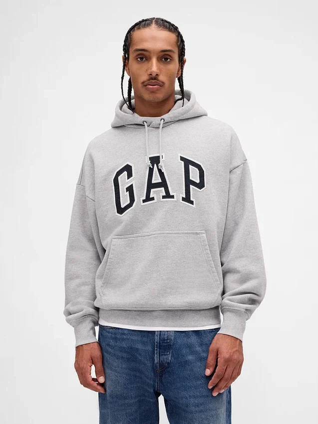 Yetişkinler İçin Ekstra Kalın Fransız Teri Oversize Logolu Kapüşonlu Sweatshirt