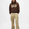 Yetişkinler İçin Ekstra Kalın Fransız Teri Oversize Logolu Kapüşonlu Sweatshirt