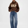 Yetişkinler İçin Ekstra Kalın Fransız Teri Oversize Logolu Kapüşonlu Sweatshirt